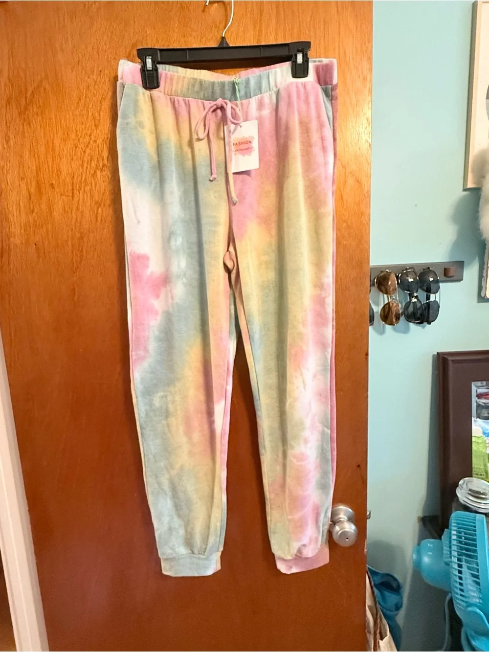 Bluivy Tie-Dye - size large French Terry lounge joggers with pockets